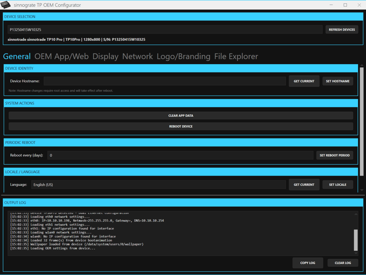 TP Configurator - Common Settings